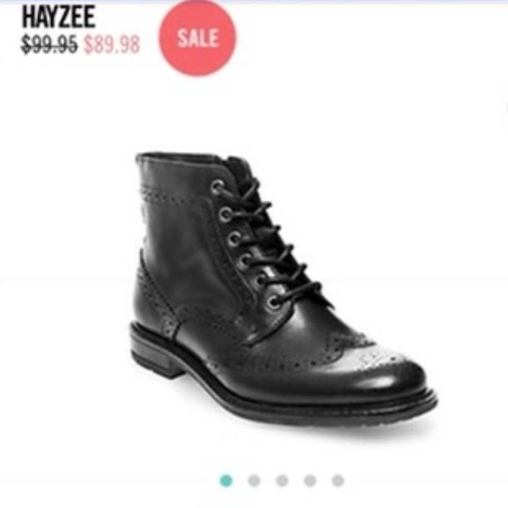Steve Madden Hayzee Leather Lace up Wingtip Ankle Boots Sz 7.5